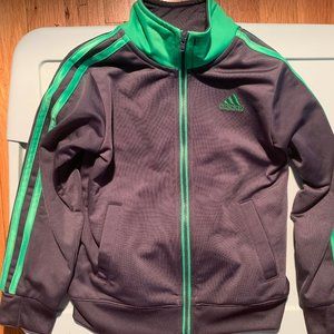 Adidas Boys Training Track Jacket, Gray/ Green (5)
